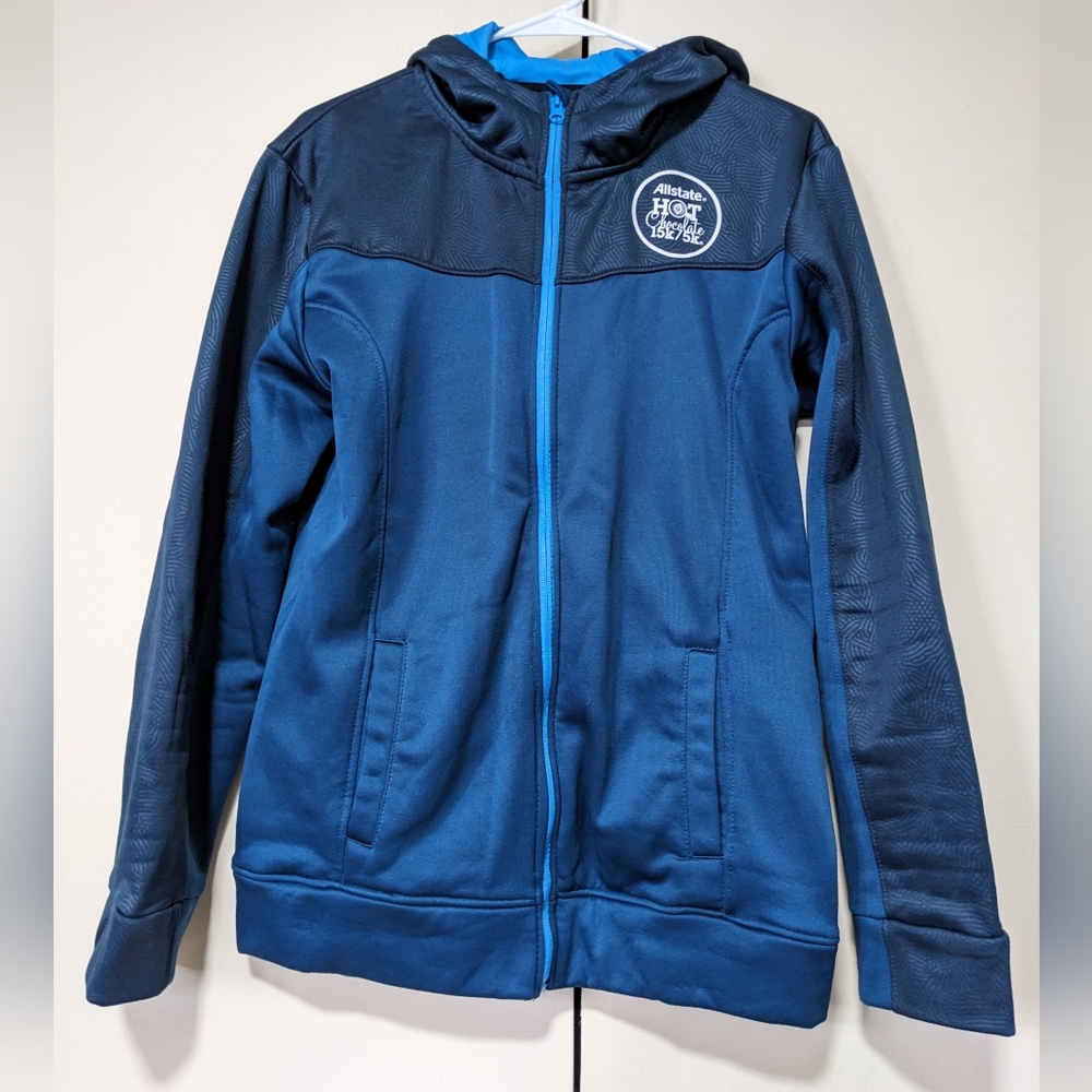 Men's zip up hoodie, blue, medium